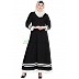 A-line casual abaya with White borders A-line casual abaya with White borders